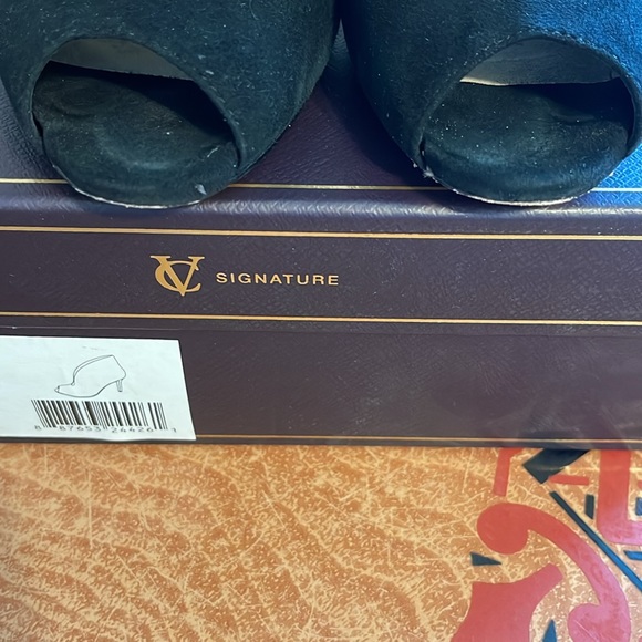 Ladies black suede boot peep toe - Picture 5 of 6